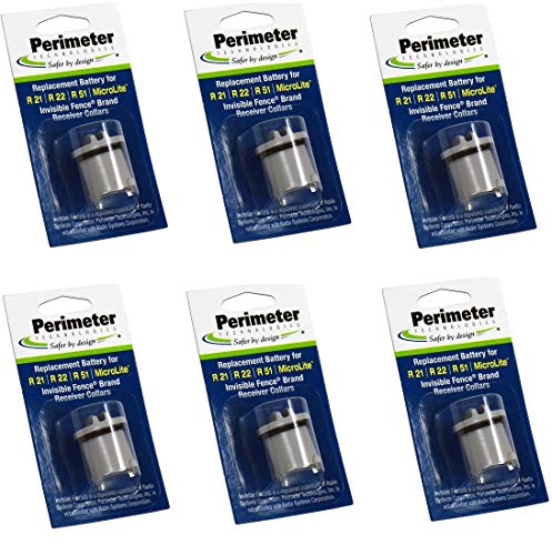 Six Pack Dog Fence Batteries for Invisible Fence R21 or R51 Receiver Collars by Perimeter Technologies