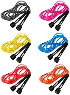 Garage Fit 9' Adjustable PVC Jump Rope for Cardio Fitness - Versatile Jump Rope for Both Kids and Adults - Great Jump Rope for Exercise (Bundle of all six colors)