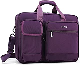 CoolBELL 17.3 Inch Laptop Briefcase Protective Messenger Bag Nylon Shoulder Bag Multi-Functional Hand Bag for Laptop/Ultrabook/Tablet/MacBook/Dell/HP/Men/Women/Business (Purple)