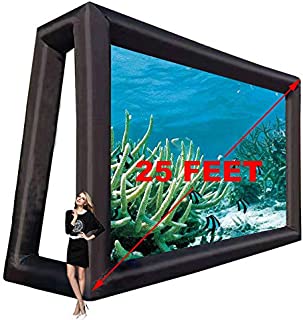 6.35x4m 25ft Inflatable Movie Screen Outdoor Cinema Incl Blower - Seamless Front and Rear Portable Blowup Theater Projection Screen for Churches, Grand Parties, Backyard Pool Fun