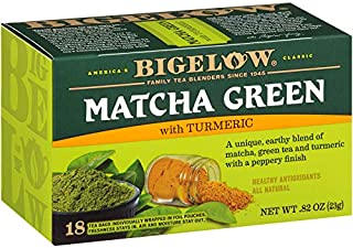 Bigelow Tea Matcha Green Tea with Turmeric, 18 Count (Pack of 6), Caffeinated Green Tea, 108 Tea Bags Total