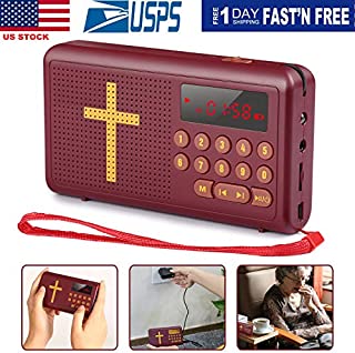Talking Bible Audio Bible Player English King James Version Bible Reading Player Electronic Bible Talking with Rechargeable Battery Charger Built-in Speaker Earphone