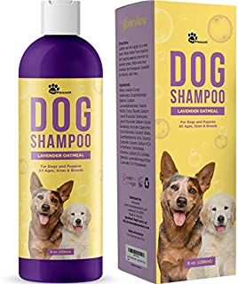 Natural Dog Shampoo for Smelly Dogs - Refreshing Colloidal Oatmeal Dog Shampoo for Dry Skin and Cleansing Dog Bath Soap - Moisturizing Dog Shampoo Oatmeal Lavender Formula for Great Smelling Dog Wash