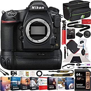 Nikon D850 FX-Format Full Frame Digital SLR DSLR WiFi 4K Camera Body + Battery Grip Power Bundle with Deco Gear Photography Case Bag + 64GB Card + Compact Tripod + Software & Accessories