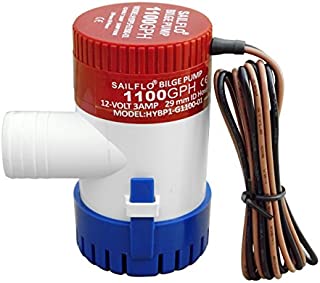 ECO-WORTHY 1100GPH 12V Marine Electric Bilge Pump for Boat Caravan RV Submersible Non-Automatic