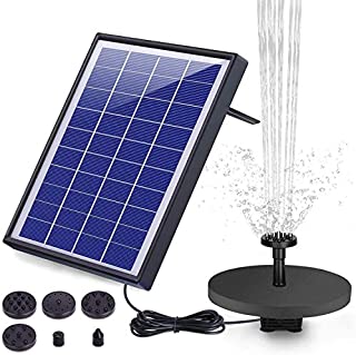 AISITIN 6.5W Solar Fountain Pump, Solar Water Pump Floating Fountain Built-in 1500mAh Battery, with 6 Nozzles, for Bird Bath, Fish Tank, Pond or Garden Decoration Solar Aerator Pump