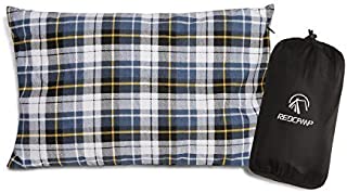 REDCAMP Outdoor Camping Pillow Lightweight, Flannel Travel Pillow Cases, Removable Pillow Cover