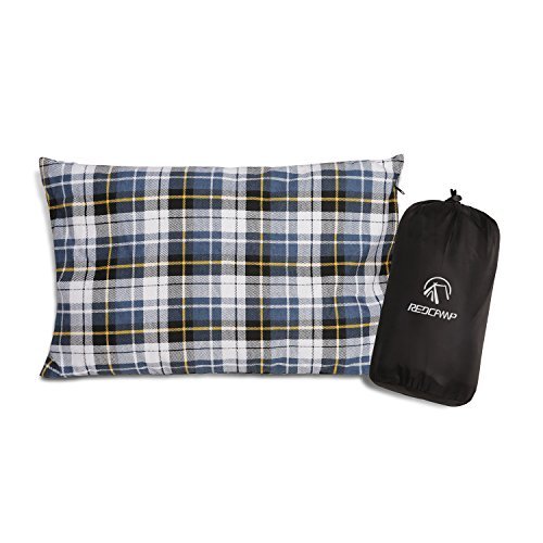 REDCAMP Outdoor Camping Pillow Lightweight, Flannel Travel Pillow Cases, Removable Pillow Cover