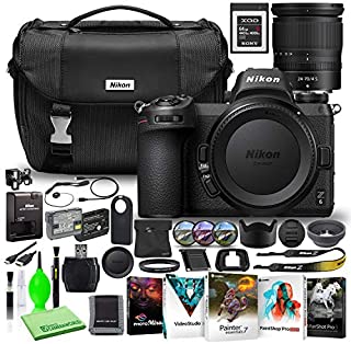 Nikon Z6 24.5MP Mirrorless Digital Camera with 24-70mm Lens (1598) USA Model Deluxe Bundle with Sony 64GB XQD Memory Card + Nikon DSLR Camera Bag + Corel Editing Software + Extra Battery + Filter Kit