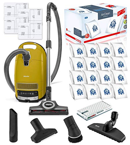 Miele Complete C3 Calima Canister HEPA Vacuum Cleaner + STB 305-3 Turbobrush Bundle - Includes Miele Performance Pack 16 Type GN AirClean Genuine FilterBags + Genuine AH50 HEPA Filter