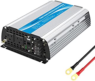 1200Watt Power Inverter 12V DC to 110V 120V AC with 20A Solar Charge Controller Remote Control Dual AC Outlets & USB Port for RV Truck Solar System