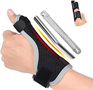 Alitake Thumb Splint Brace and Finger Splint, Reversible Wrist and Thumb Stabilizer, Thumb Spica Splint Carpal Tunnel Wrist Brace for Sprains, Strains, Trigger Thumb, Arthritis, Tendonitis - Left or Right Hands