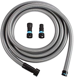 Cen-Tec Systems 94126 Quick Click 20 Ft. Hose for Home and Shop Vacuums with Multi-Brand Power Tool Adapter for Dust Collection, Silver