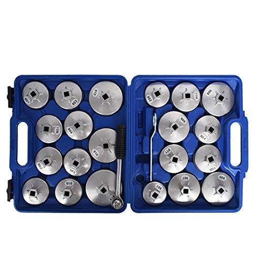 23Pcs Cup Type Aluminium Oil Filter Wrench Removal Socket Remover Tool Kit Set for Removing The Oil Filter