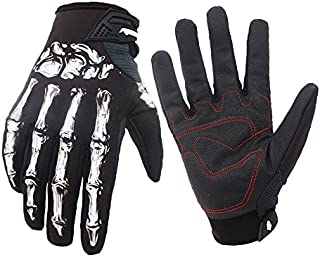 Winter Windproof Waterproof Touch Screen Glove Skull Zombie Bone Design Cycling Climbing Motorcycles Cycling Gardening Gloves Men & Women (White, XL)