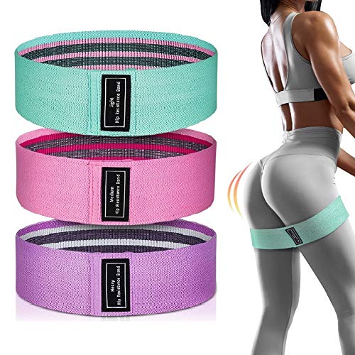 Booty Bands, Exercise Workout Bands, 3 Levels Resistance Bands for Legs and Butt (Pinks)