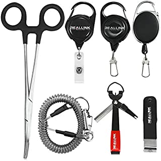 Fly Fishing Tools Kit and Accessories 7 in 1 Combo, Fishing Quick Nail Knot Tying Tool, Hook Remover Forceps and Pliers, Stainless Steel Salmon and Trout Fishing Gear Tool Assortment