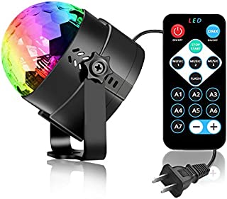 Party Lights Disco Light, Spriak Sound Activated Dj Stage Strobe Light, 7 Colors with Remote Control Disco Ball Lamps for Birthday Dance Home KTV Christmas Parties (1 Pack)