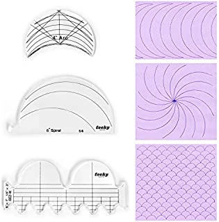 3 PCS Quilting Templates for Machine Quilting | Beginner Friendly Free Motion Quilt Templates | Quilting Rulers for Machine Quilting - High Shank 1/4