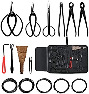 MOdeush Bonsai Tools and Supplies 10 Piece Indoor Garden Tree Shears KitCarbon Steel Scissor Cutter Shear Set Garden Plant Tools (10 Pcs)