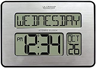 La Crosse Technology 513-1419BLv4-INT Backlight Atomic Full Calendar Clock with Extra Large Digits - Perfect Gift for the Elderly