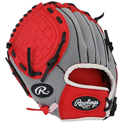 Rawlings Lefty Baseball Glove RED Pro 10 inches PL10SS Professional Tee Ball Pitcher Hand Players Series Leather Pocket Mitt Red Infield Left Hand Throw Catchers Gloves