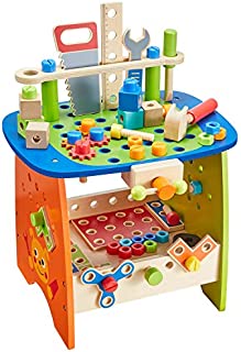 Ohuhu Tool Bench Set Kids Toy Play Workbench, Kids Wooden Tool Bench Workshop, Workbench with Tools Set (89 Piece Set), Wooden Construction Bench Toy for Boys Girls 3 Year Old and Up