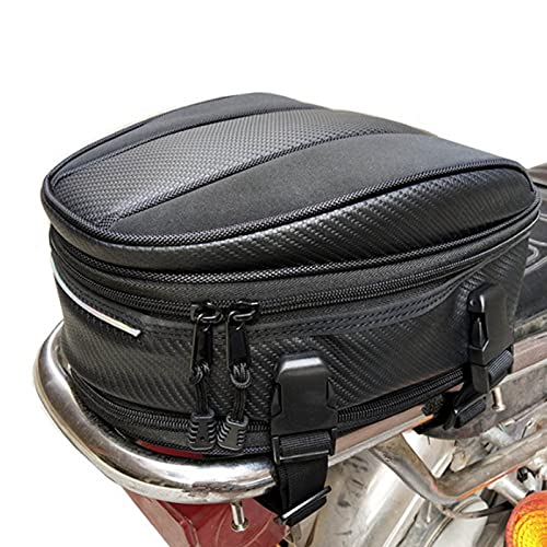 Motorcycle Tail Bag Seat Bag Waterproof Luggage Bag Motorbike Saddle Bags Multifunctional PU Leather Bike Bag Sport Backpack,15 Liters