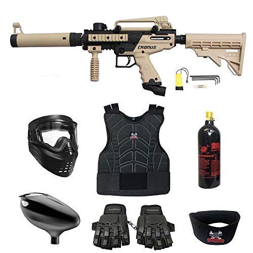 Maddog Tippmann Cronus Tactical Beginner Protective CO2 Paintball Gun Package - Black/Tan