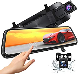 Xeapoms 4K 10'' Mirror Dash Cam Backup Camera for Cars [Support GPS], Front and Rear View Dual Lens, Sony Night Vision Sensor, Parking Assistance, G-Sensor Emergency Recording