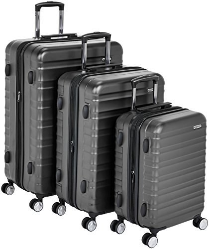 AmazonBasics Premium Hardside Spinner Luggage with Built-In TSA Lock - 3-Piece Set (21