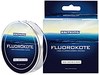 KastKing FluoroKote Fishing Line 100 Percent Pure Fluorocarbon Coated 30LB 300Yds 274M Premium Spool Clear