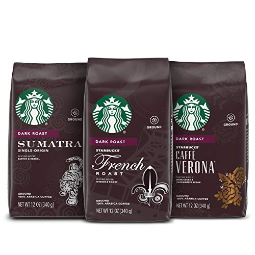 Starbucks Dark Roast Ground Coffee  Variety Pack  3 bags (12 oz. each)