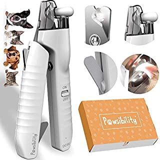 Pawsibility - 2021 Reinvented Pet Nail Clippers for Your Pal - Ultra Bright LED Light for Bloodline | Razor Sharp and Durable Blade | Vets Recommended Trimming Tool for Dogs and Cats - White