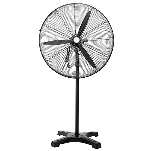 Yonntech 31 inch Standing Pedestal Fans High Velocity Floor Fan Industrial Familiy Fan 3 Speed Settings Adjustable Tilt Metal Stand with 55