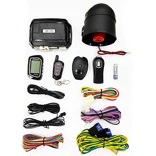 2 Way LCD Car Alarm Security System with Remote Start System Mobile Phone and Remote Key Control 1600 feet Range for Car