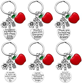 Teacher Gifts for Women - 6PCS Teacher Keychain Teacher Appreciation Gifts, Thank You Gifts for Teachers, Birthday Valentine's Day Christmas Gifts for Teachers