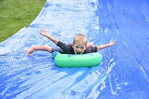 BACKYARD BLAST - 75' X 12' Heavy Duty Waterslide - Includes 2 Riders, Sprinkler, Carrying Bag - Extra Thick to Prevent Tears & Rips - Easy to Assemble