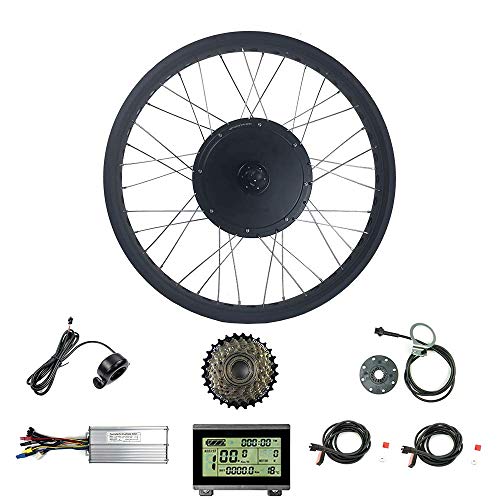 Ricetoo 48V 1500W Snow Bike/Fat Tire Electric Bicycle Conversion Kit 20 inch Wheel Rear Rotate Hub Motor with LCD3U Display.