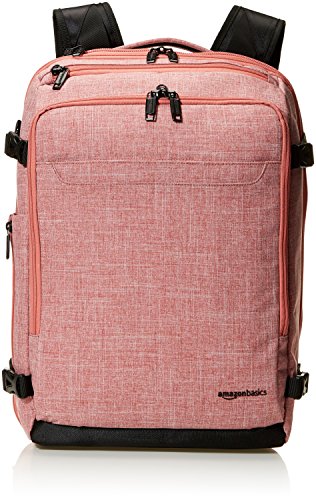 Amazon Basics Slim Carry On Laptop Travel Weekender Backpack - Salmon