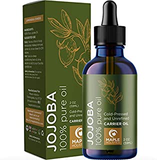 Pure Jojoba Oil for Hair Face Skin And Nails Cold Pressed Unrefined Natural Anti Aging Hydrating Moisturizer For A Radiant Complexion And Hair Conditioner Boost Shiny Hair Growth For Thicker Hair