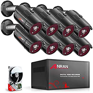 ANRAN 8CH Home Security Camera System 5MP HD TVI AHD DVR Video Recorder with 1TB Hard Drive 8pcs 1920TVL Outdoor Indoor CCTV Surveillance Bullet Cameras IR Night Vision Easy Remote Access Motion Alert