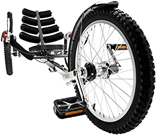 Mobo Cruiser Shift 3-Wheel Recumbent Bicycle Trike. Reversible Adult Tricycle Bike, black, 20-Inch