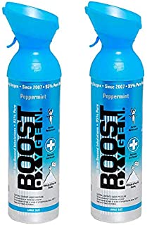 Boost Oxygen Canned 10-Liter Natural Inhaler Canister Bottle for High Altitudes, Athletes, and More, Peppermint (2 Pack)