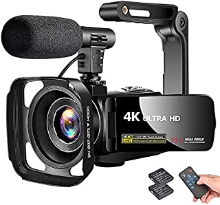 4K Camcorder Video Camera Vlogging Camera Recorder with Microphone 30MP 3