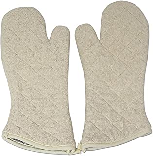 Nouvelle Legende Cotton Quilted Terry Oven Mitts Long Lasting Heat Resistance Protection 17 Inches Set of 2