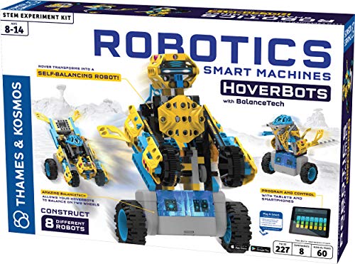 Thames & Kosmos Robotics: Smart Machines  HoverBots w/ BalanceTech STEM Experiment Kit | Build 8 Self-Balancing Robots | Color Manual & 3D Digital Assembly Instructions | Requires Tablet, Smartphone