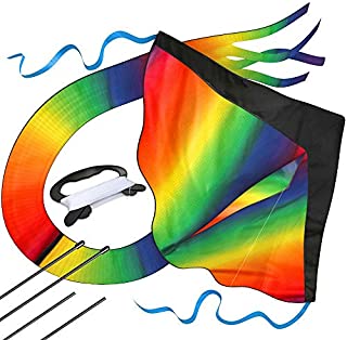 aGreatLife Huge Rainbow Kite for Kids with Safety Certificate Kite Easy To Fly for Outdoor Games and Activities | Easy to Fly and Soars High A Great Way to Enjoy and Spend Time with Friends and Family