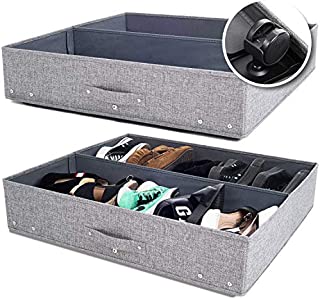 Under Bed Storage with Wheels, Open-Top Underbed Storage Solution for Shoes and Household Items, 28x24x6.3in, Pack of 2