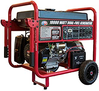 All Power America APGG10000GL 10000 Watt Dual Fuel Portable Generator with Electric Start 10000W Gas/Propane, Black/Red